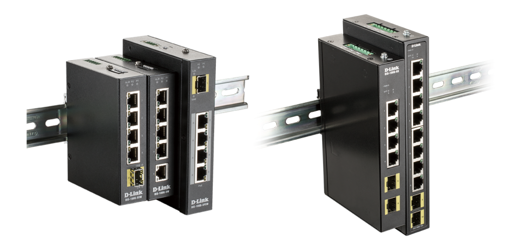 Switch unmanageable Industrialel Non Admin - 8x Gbit & 2x SFP - Format Rail-DIN - T -20C 65C - Fanless