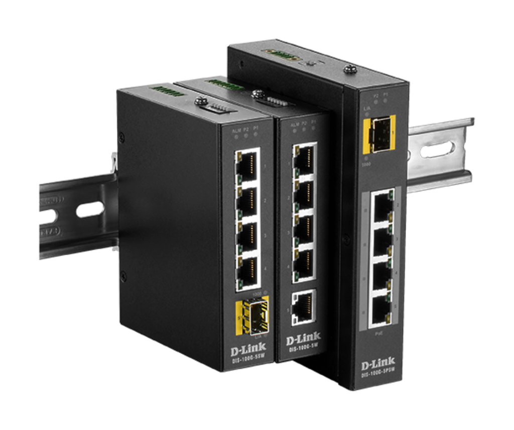 Switch unmanageable Industriale l Non Admin - 4x Gbit & 2x SFP - Format Rail-DIN - T -20C 65C - Fanless